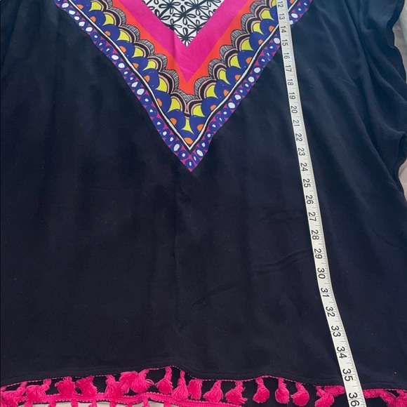 Trina Turk Black and Pink Patterned Swim Coverup - Picture 11 of 12
